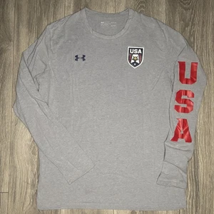 Maglia calcio USA uomo grande manica lunga grigia Under Armour HeatGear Performance - Foto 1 di 7