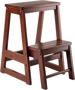 Beech Wood Double Step Stool, Antique Walnut (94022) - Picture 1 of 6