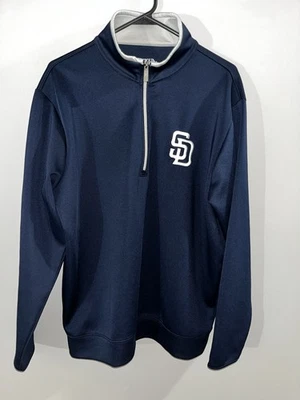 Antigua San Diego Padres MLB Embroidered 1/4 Zip Pullover Jacket Mens L - Image 1 of 4