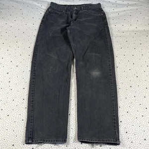 Vintage 2002 Levi's 550 Jeans Relaxed Fit Size 34x32 Denim Black Grunge Y2k - Picture 1 of 12