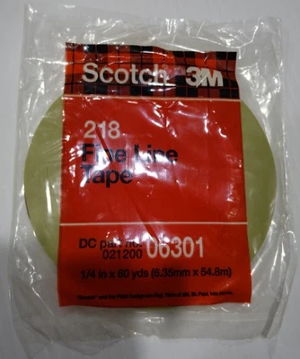3M 06301 Scotch 218 Green Fine Line Tape  1/4 in x 60 yd - 1 Roll 6301 - Image 1 of 2
