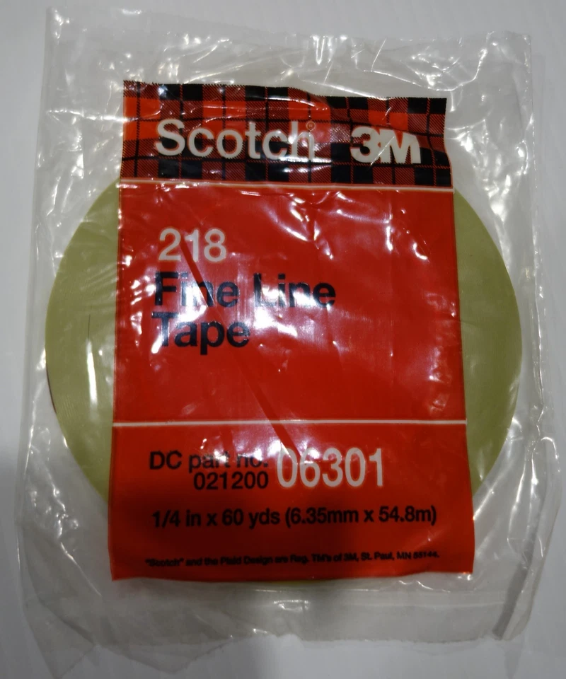 3M 06301 Scotch 218 Green Fine Line Tape  1/4 in x 60 yd - 1 Roll 6301 - Image 1 of 2