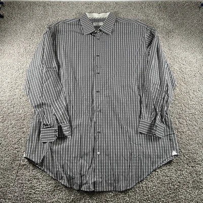 Robert Graham Dress Shirt Men 48 19 36/37 Tall Black Striped Button Up Weave EUC - Image 1 of 4