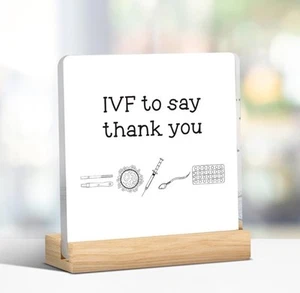 “DOCTOR/NURSES-IVF THANK YOU ..” ACRYLIC PLAQUE & WOODEN STAND-GREAT GIFT NEW - Picture 1 of 6