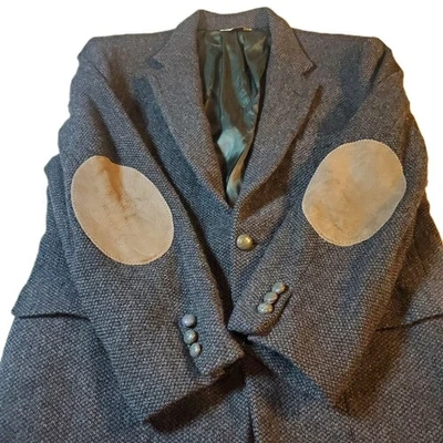 Chaqueta Charles Klein 100% Lana Gamuza Codo Parches Para Hombre 42R De Colección Tweed  Foto 1 de 4