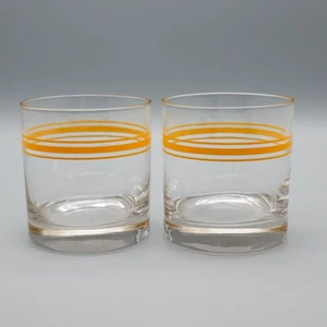 2 vasos de cóctel antiguos a rayas de colección vasos de whisky rocas amarillos MCM - Imagen 1 de 6