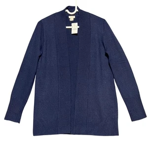 J. Crew Navy Blue Cardigan Sweater Women's Size XS Open Front Merino Wool Blend - Picture 1 of 11