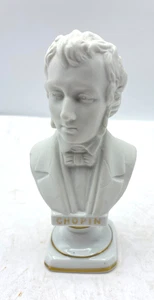 Vintage Lefton Porcelain Bust of Chopin 5" Gold Trim 23/349X Composer Music - Picture 1 of 5