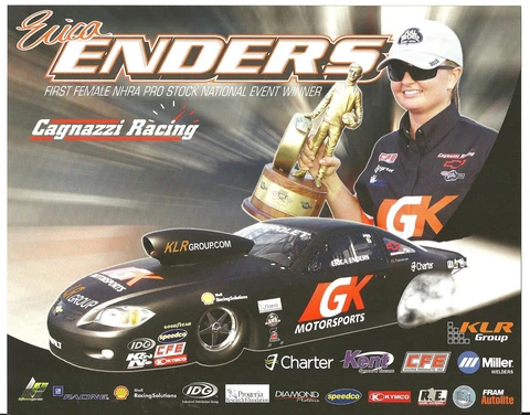 2012 ERICA ENDERS "1ST FEMALE PRO STOCK NATIONAL EVENT WINNER" POSTCARD! Cover