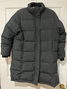 LL Bean Talla PL Negro Hasta la Rodilla Ultra Cálido Doble Cremallera Chaqueta Bolsillos a Presión Usada en Excelente Condición - Imagen 1 de 14