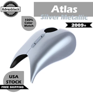Cubierta de tanque extendida metálica plateada Advanblack Atlas para Harley 2009+ - Imagen 1 de 8