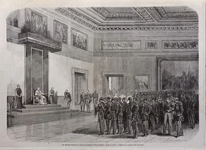 Antiker Druck 1867 Papst Pius IX. Abreise der Franzosen aus Rom - Bild 1 von 3