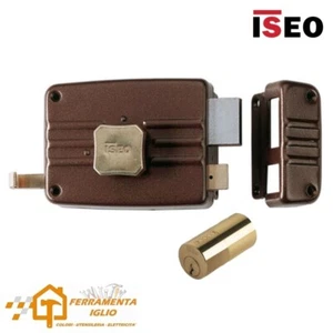 Serratura ISEO per Portone in Ferro Legno Pomello Interno Cilindro Fisso 40mm SX - Picture 1 of 1