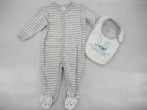 Set tuta con piedi e il mio primo bavaglino pasquale per bambini a partire da $18 taglia 3 mesi - Foto 1 di 4
