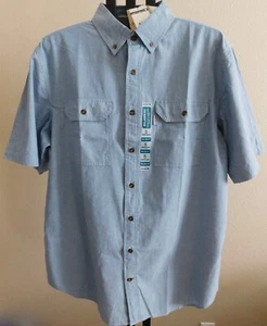 Carhartt Mens Short Sleeved Relaxed Fit Versatile Shirt Blue Size XL/Tall NWT - Picture 1 of 3