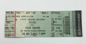 THE PIXIES STATE THEATRE - PORTLAND MAINE 11/01/2011 CONCERT TICKET STUB - Picture 1 of 2