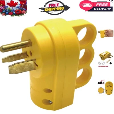 Solid Brass NEMA 6-30P/6-50P Plug - 125/250 Volt, 3 Wire, Easy Installation - Image 1 of 4