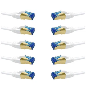 ProfiPatch Cat.7 Patchkabel S/FTP PIMF Ethernet LAN Kabel 10er-Set weiß 1m - Afbeelding 1 van 1