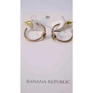 Banana Republic Women's skinny Gemstone Hoop Earrings NWT 39 - Picture 1 of 12
