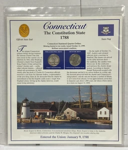 1999 Postal Commemorative Society Statehood Quarter/stamps ~ Connecticut P & D - Picture 1 of 7