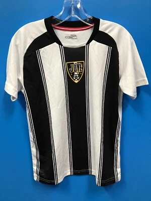 NUEVA Camiseta de Fútbol Xara 100% Poliéster Juvenil Rayas Color Blanco Negro Talla YL Foto 1 de 4