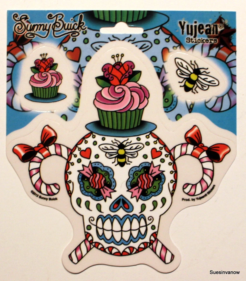 Adesivo Sweet Stinky Sunny Buick decalque doces cupcake insetos motociclista janela de carro - Imagem 1 de 1