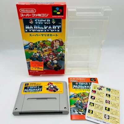 Nintendo Super Famicom Super Mario Cart w/ Box Manual NES SFC Japan Used - Image 1 of 4