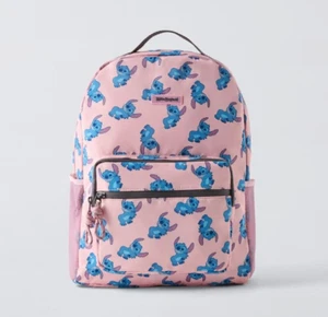 Zaino piccolo Zara Disney Lilo & Stitch 16" jacquard rosa - nuovo con etichette - Foto 1 di 7