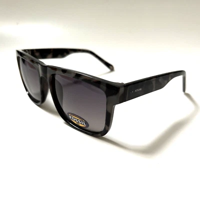 NUEVO SIN ETIQUETAS Original FOSSIL Gafas de sol Cuadradas Caparazón de Tortuga Clásicas Gris Marrón Foto 1 de 4