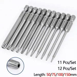 11/12 Pcs Torx Magnetic Bit Set Electric Hex Screwdriver Electric Drill T5-T40 - Picture 1 of 12