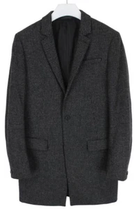 ALLSAINTS District Coat Men's (UK) 36 Wool Button Up Plaid Notch Lapel - Picture 1 of 12
