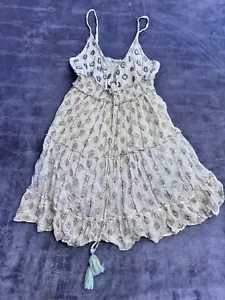 Damen Kleid Markenlos S Weiß Gold - Bild 1 von 10