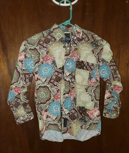 Rough Stock Panhandle Slim Patchwork Button Down Shirt Sz Youth Small 6 - Picture 1 of 3