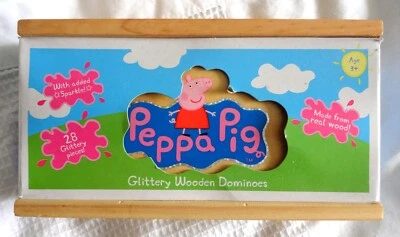 Peppa Pig's Glittery Wooden Dominoes. 2 to 4 Players. Age: 3+ years. - Image 1 of 4