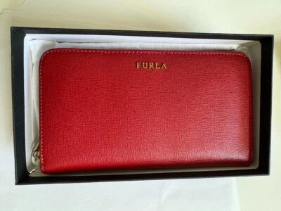 Furla XL Genuine Leather Babylon Continental Zip-around Wallet  Color: Cabernet - Image 1 of 4
