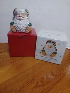 NUOVO Fitz & Floyd Candy Lane SANTA portacandele portacandele Babbo Natale 2001 - Foto 1 di 14