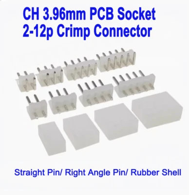 CH 3.96mm PCB Socket 2-12p Crimp Connector Straight/Right Angle Pin Plug Housing - Image 1 of 4