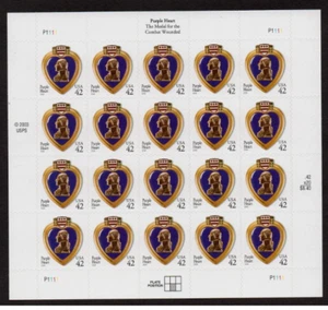 A U.S. COMM PANE OF 20 SCOTT#4264 42ct 2008 PURPLE HEART MNH - Picture 1 of 1