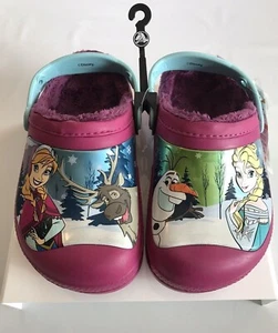 Zuecos Crocs, Niñas, 'Frozen' Anna/Elsa, Talla Junior 2 'Berry', Forrados en Fieltro. - Imagen 1 de 6
