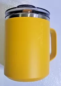 reduce yellow tumbler mug vacuum insulated stainless steel hot 14 oz new w/lid - Picture 1 of 6