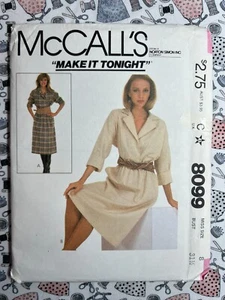 McCall's Sewing Pattern 8099 Misses' Dress and Belt Size 8 Cut Complete - Picture 1 of 3