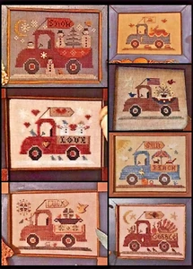 7 Truck Holiday Charts - All Thru the Year - Cross Stitch Charts - Picture 1 of 2