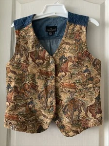EUC VTG Carol Little Sport Southwestern Tapestry Vest Medium Made In USA - Picture 1 of 7