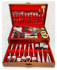 Vintage Lifetime Cutlery Stainless Flatware Service for 16 Japan EUC - Picture 1 of 15