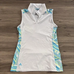 Adidas Girls Size Medium 11-12yrs Blue Sleeveless Collared Golf Polo Tank Top - Picture 1 of 7