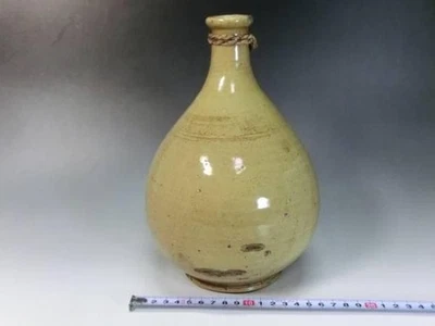 Pottery Flower Vase 19Th Century Antique Japanese Edo Seto Jar Pot 9.3 inch - Image 1 of 4