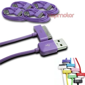 4 USB SYNC DATA POWER CHARGER CABLE DOCK CONNECTOR APPLE IPAD IPHONE IPOD PURPLE - Bild 1 von 1