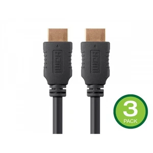 Monoprice 39556 MONOPRICE 4K HIGH SPEED HDMI CABLE 25FT - 18GBPS BLACK - 3 PACK - Picture 1 of 1