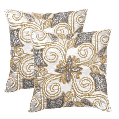 Funda de almohada decorativa con cuentas a mano cojín hecho a mano por artesanos expertos, A Foto 1 de 4
