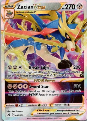 Zacian VSTAR Ultra Rare Crown Zenith 096/159 NM - Image 1 of 2